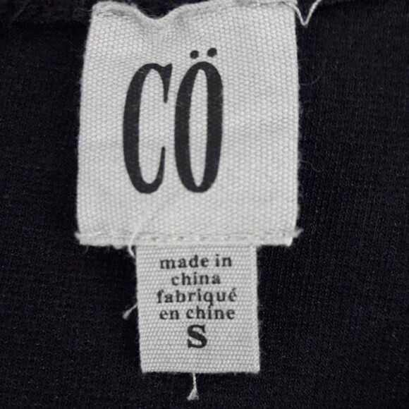 CO Lace Illusion Neckline Short Sleeve‎ Crew Neck Stretch Mini Dress Black Sz S - Picture 3 of 9